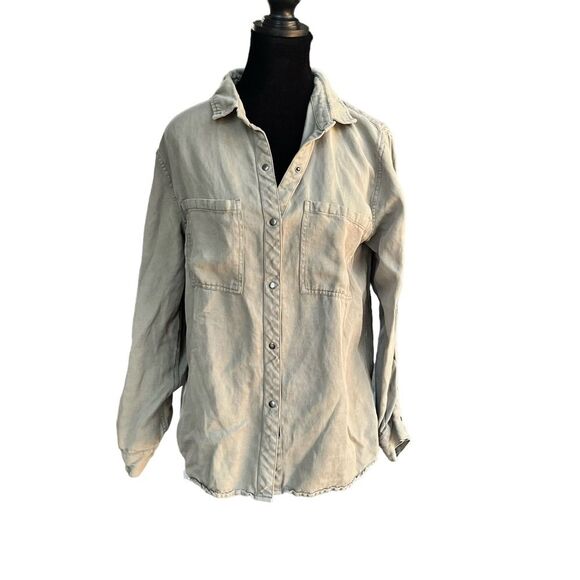 Rails Marcel Button Up Shirt with Snap Closure in Sage Women's Size Small - Picture 1 of 8